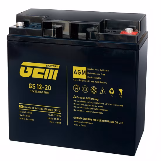 Batería de ciclo profundo SLA VRLA de respaldo de energía de batería UPS de repuesto recargable a precio de fábrica 12V 20ah